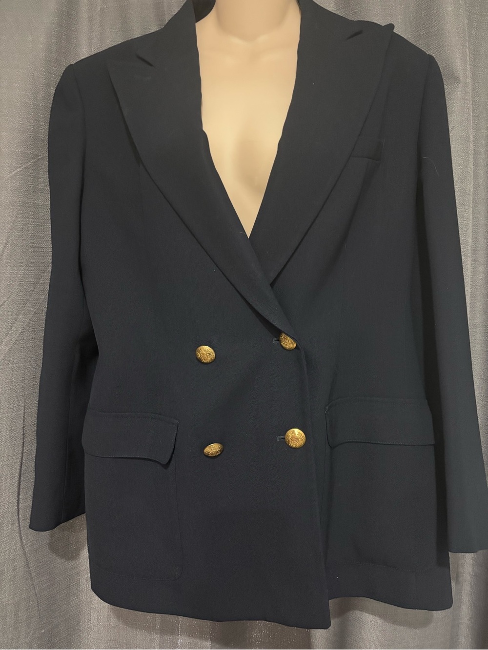 Polo by Ralph Lauren Black Double-Breasted Blazer with Gold Buttons